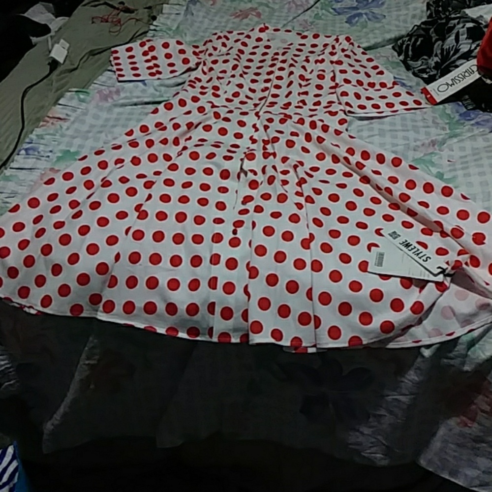 Red polka dot dress